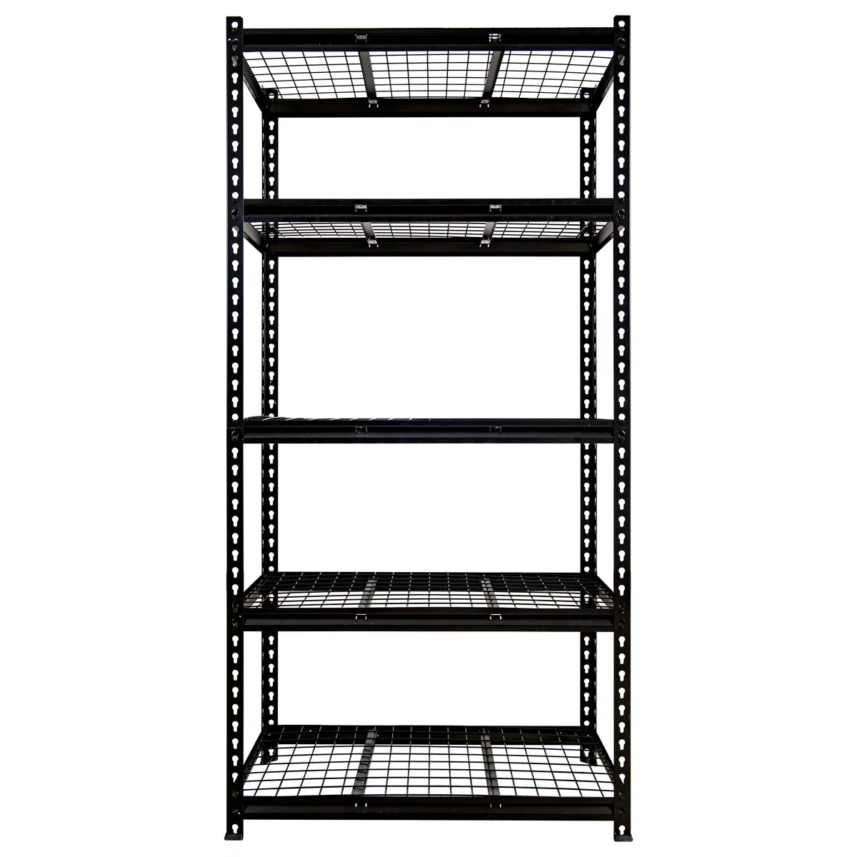 Kitchen Rack: 5-Tier Adjustable Black Metal Shelving Unit
