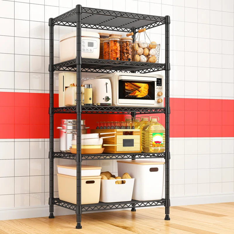 Kitchen Racks: Industrial 5-Tier Wire Shelf Rack for Kitchen Appliance and Pantry Storage