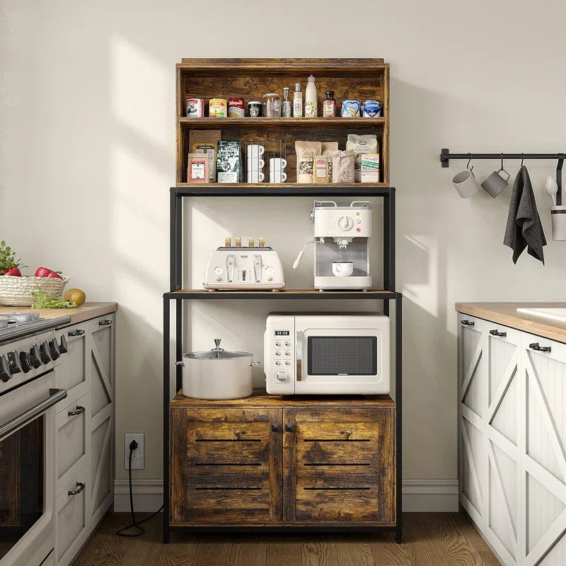 Microwave Stands: 5-Tier Kitchen Baker’s Rack with Power Outlet – Microwave Oven Stand with Storage Shelves