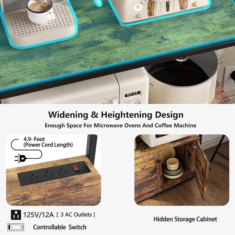 Microwave Stands: 5-Tier Kitchen Baker’s Rack with Power Outlet – Microwave Oven Stand with Storage Shelves