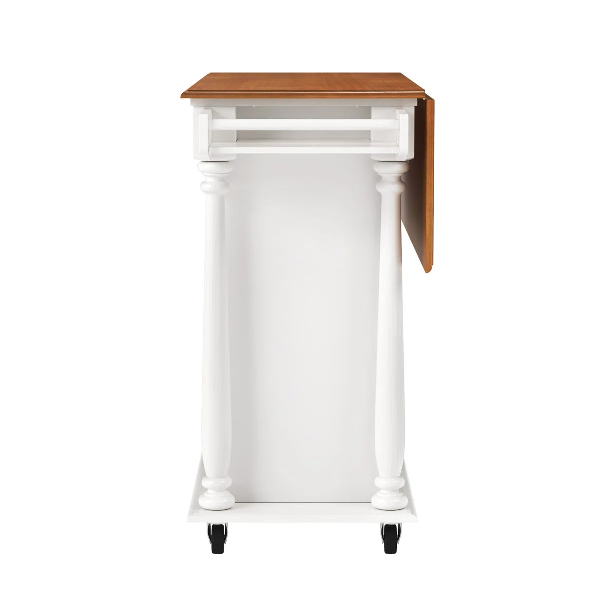 Kitchen Island Table: 50.6” Rolling Cart with Drop Leaf, Drawers, Cabinets & Towel Rack