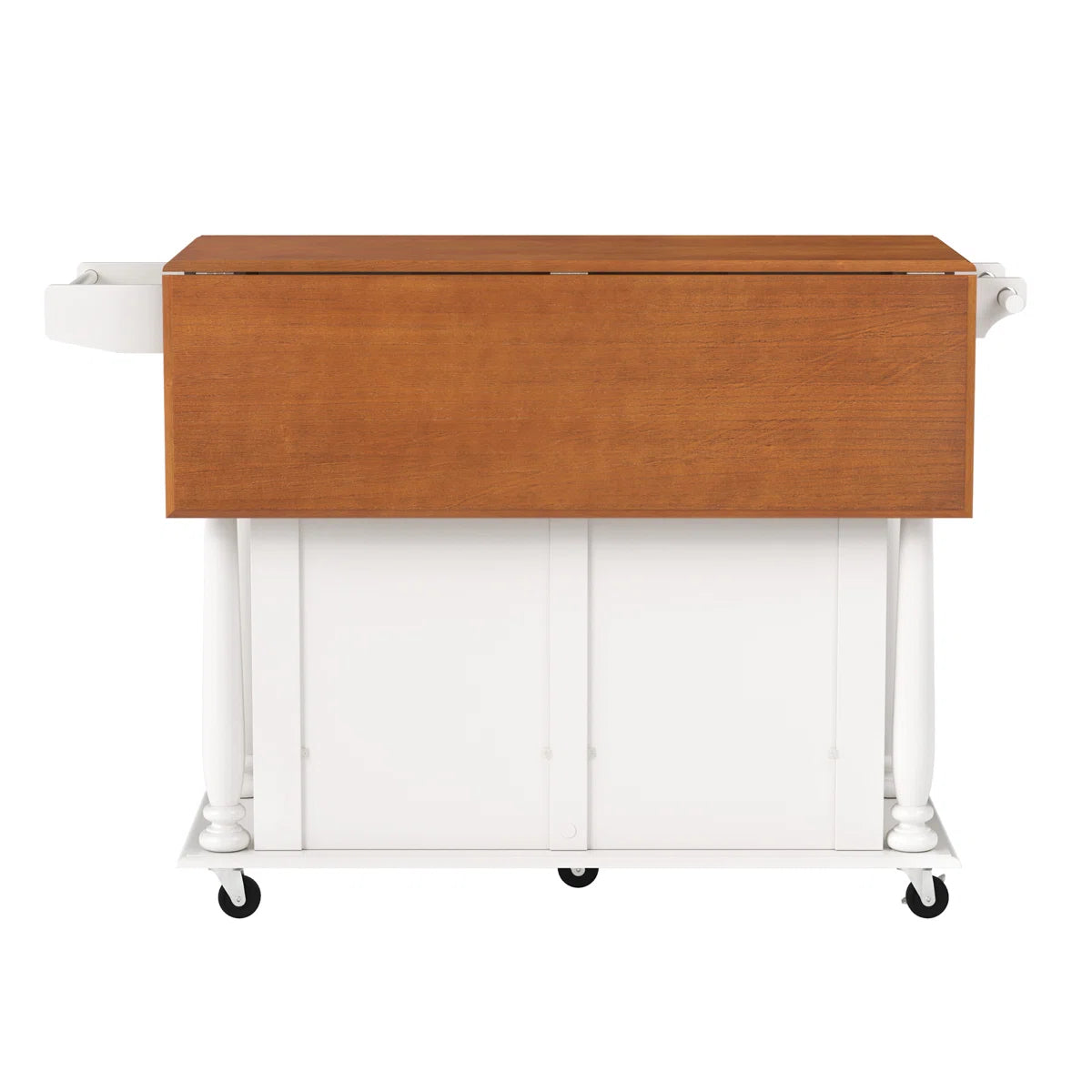 Kitchen Island Table: 50.6” Rolling Cart with Drop Leaf, Drawers, Cabinets & Towel Rack