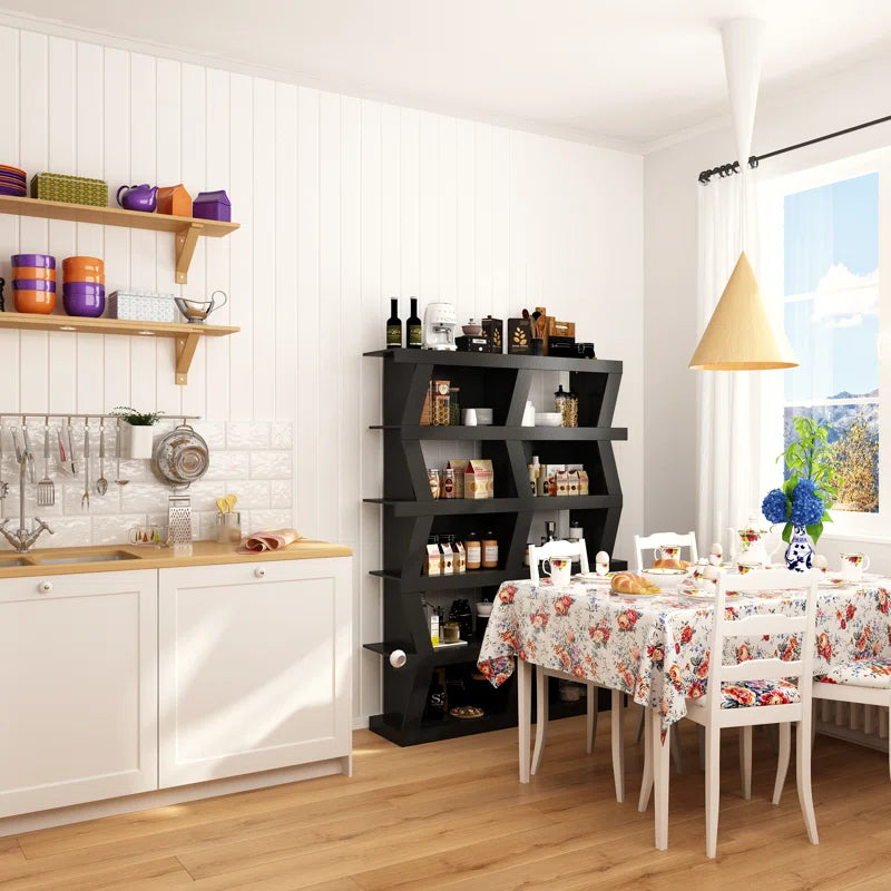 Kitchen Racks: 51.2 Inches Multi-purpose Wide 6-Layer Wooden Kitchen Rack