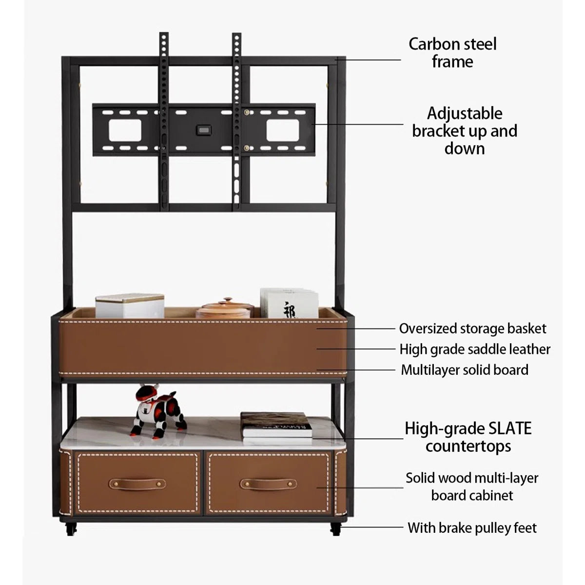 tv panel: 54.33" Two-Tone Solid Wood TV Stand with Rectangular Design