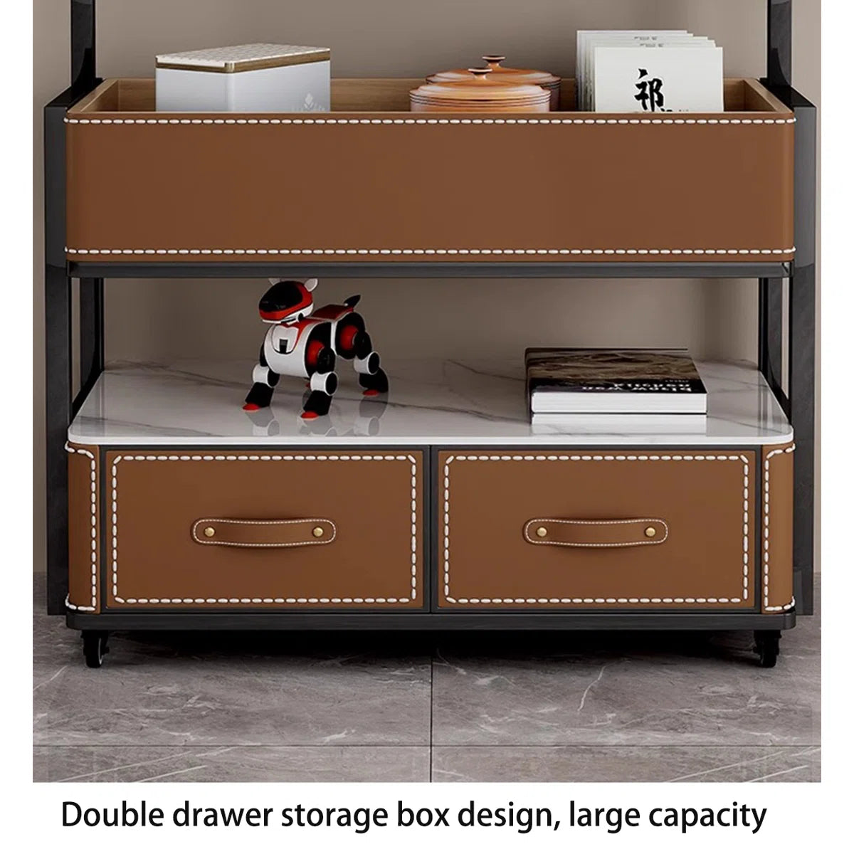 tv panel: 54.33" Two-Tone Solid Wood TV Stand with Rectangular Design