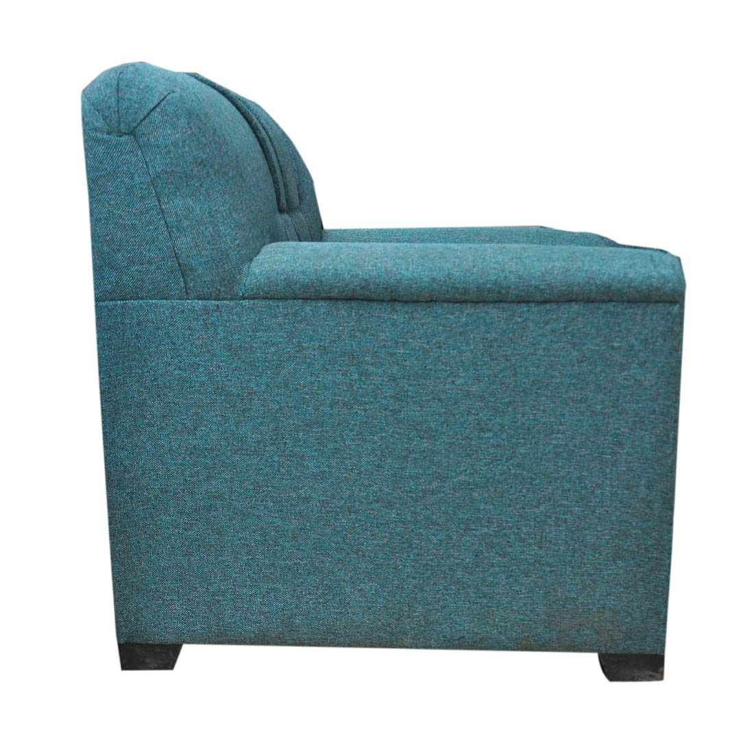 5 Seater Sofa Set: 3+1+1 Seater Sofa Set With 2 Puffy (Green, Jute)