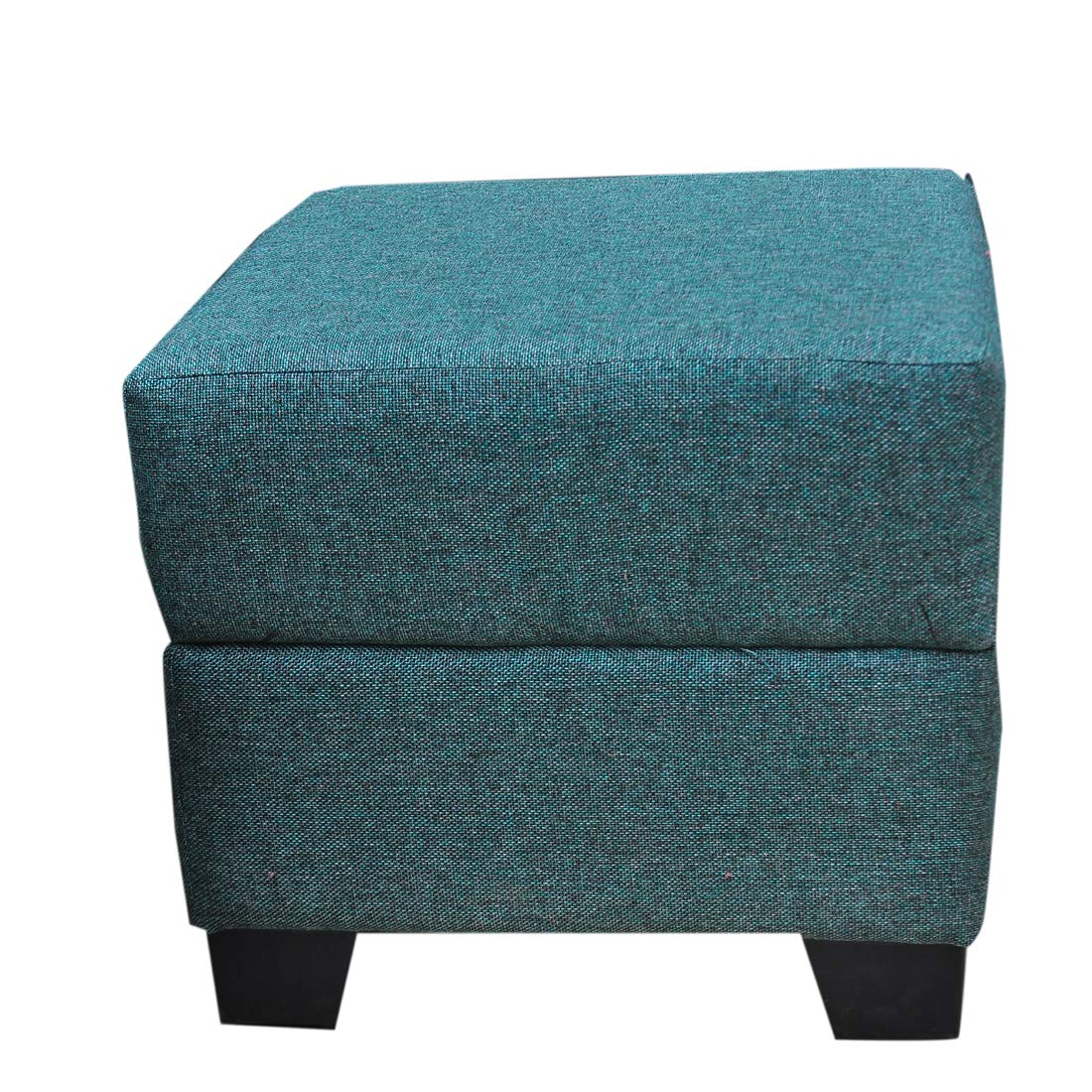 5 Seater Sofa Set: 3+1+1 Seater Sofa Set With 2 Puffy (Green, Jute)