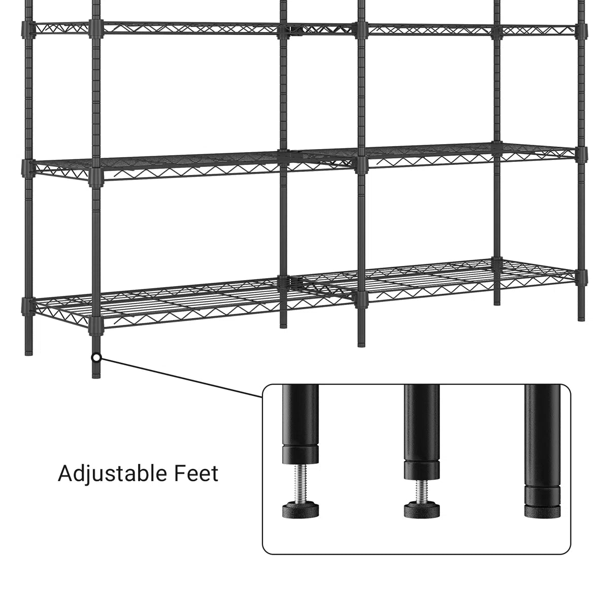 Kitchen Rack: 5 Tier Shelving Garage for Wires Heavy Duty Adjustable Garage Shelves for Shelving