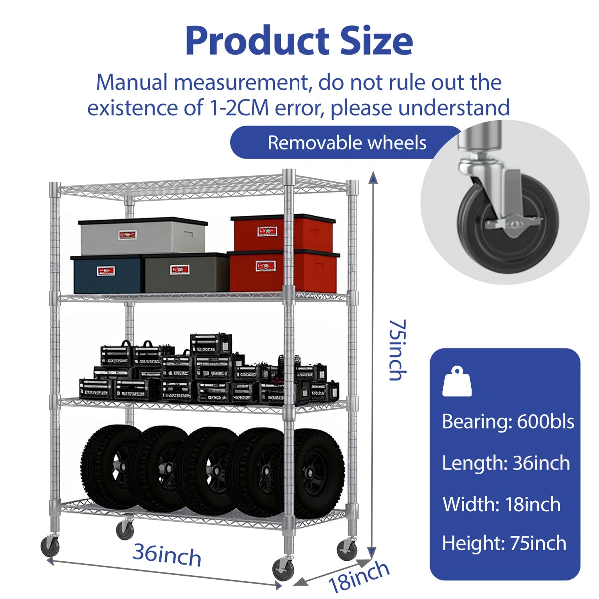 Kitchen Rack: 5 Tier Wire Shelving Unit With Wheels, Commercial Adjustable Metal Shelves For Storage