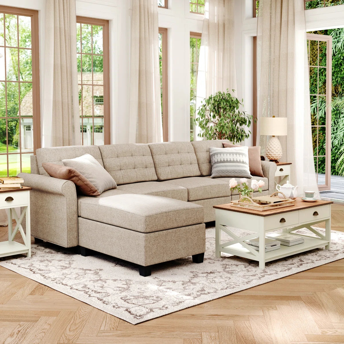 7 Seater Sofa Set: 5-Piece Ultra Corner Sectional Sofa