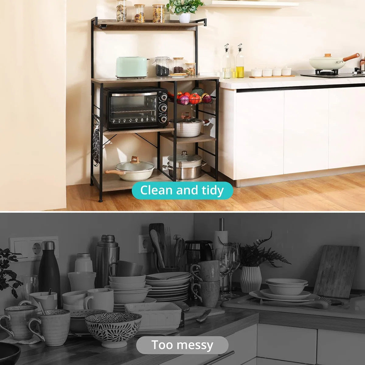 Kitchen Rack: 6-Tier Kitchen Baker's Rack With Built-In Power Outlet
