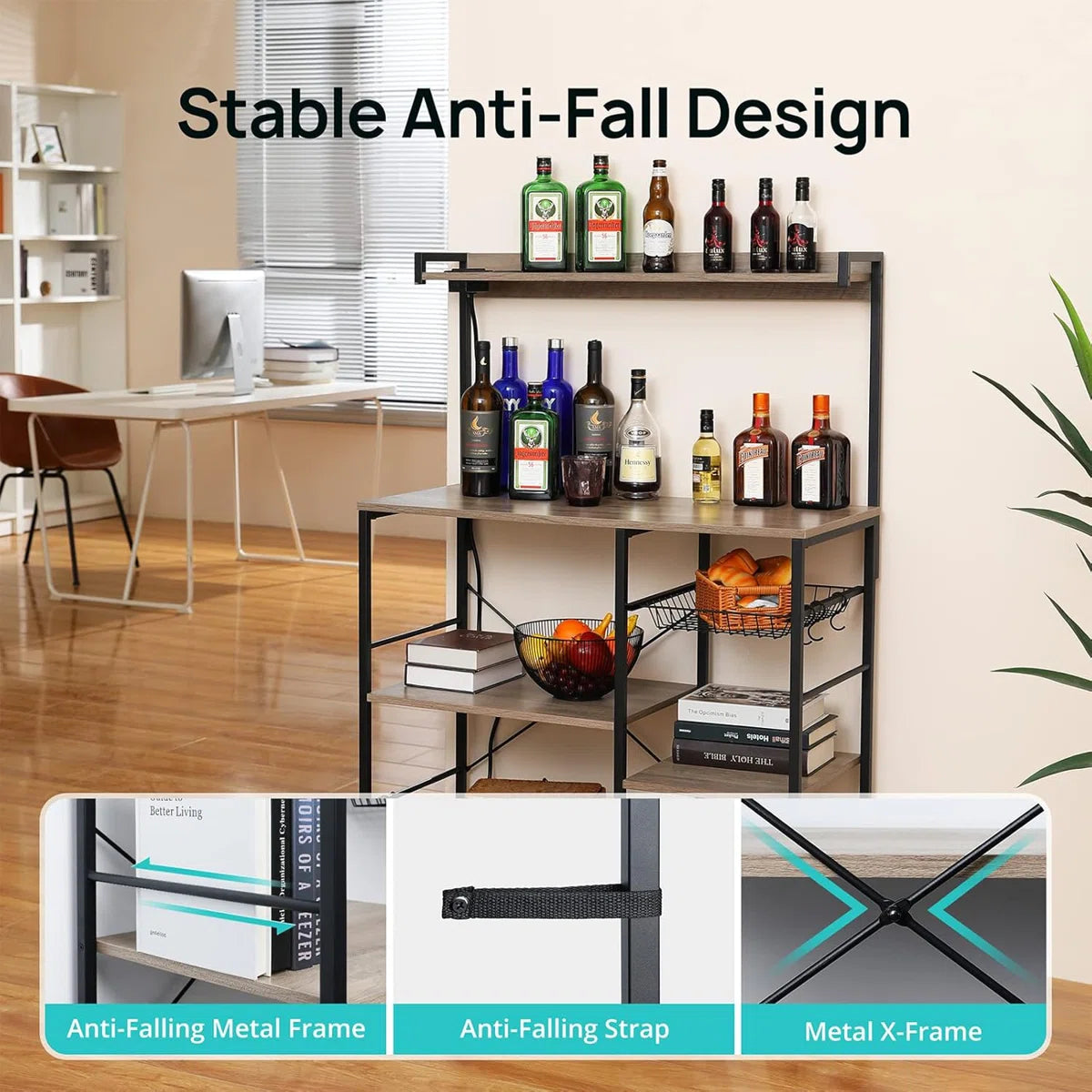 Kitchen Rack: 6-Tier Kitchen Baker's Rack With Built-In Power Outlet