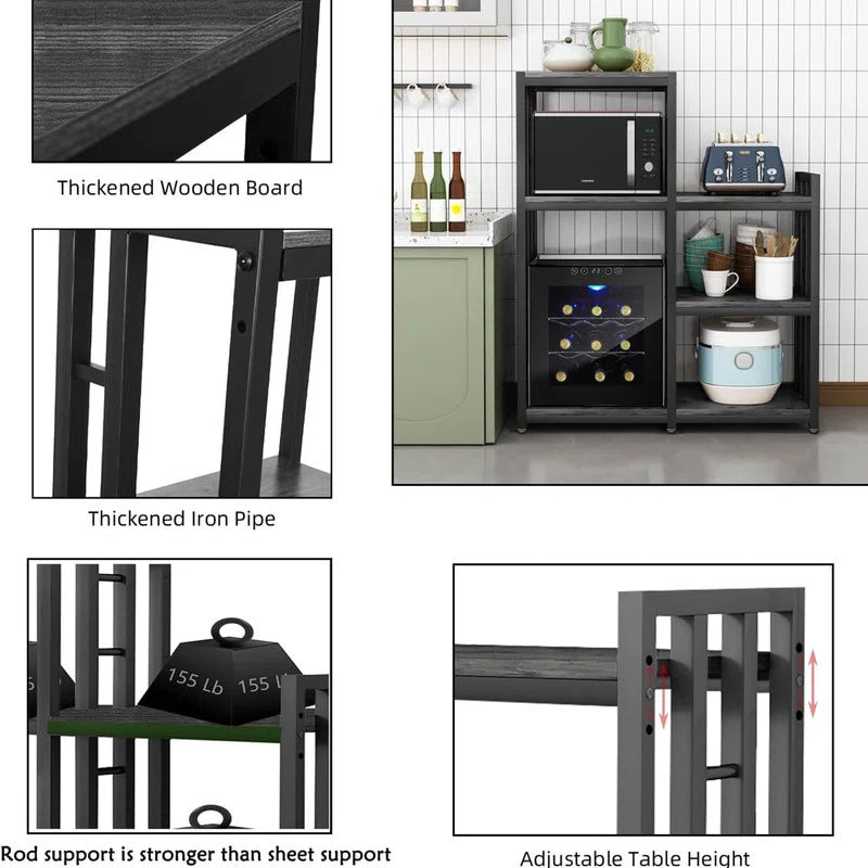 Kitchen Racks: 6-Tier Kitchen Bakers Rack, Microwave Oven Stand Table, Adjustable Kitchen Shelves