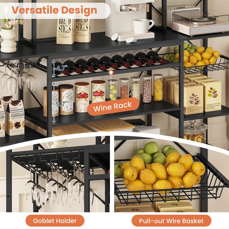 Kitchen Rack: 62.4'' Iron Baker's Rack with Power Outlet