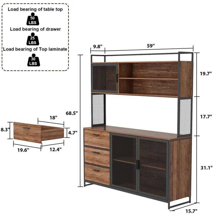 Kitchen Rack: 68.5'' Steel Standard Pantry Kitchen Rack