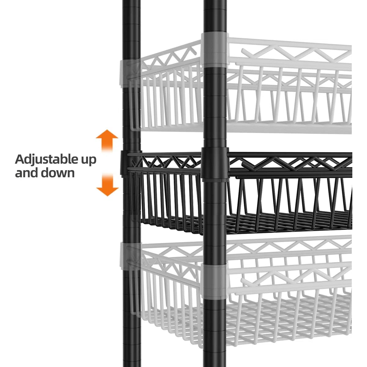 Kitchen Rack: 6 Tier Basket Shelf Wire Shelving Unit Adjustable Storage Shelves