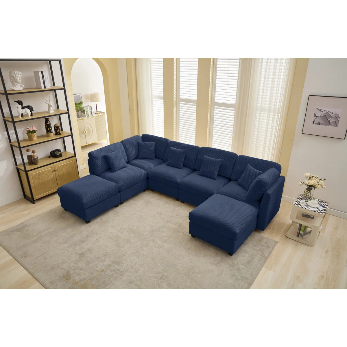7 Seater Sofa Set: 7-Piece Modular Sectional Sofa for Stylish and Large Living Rooms