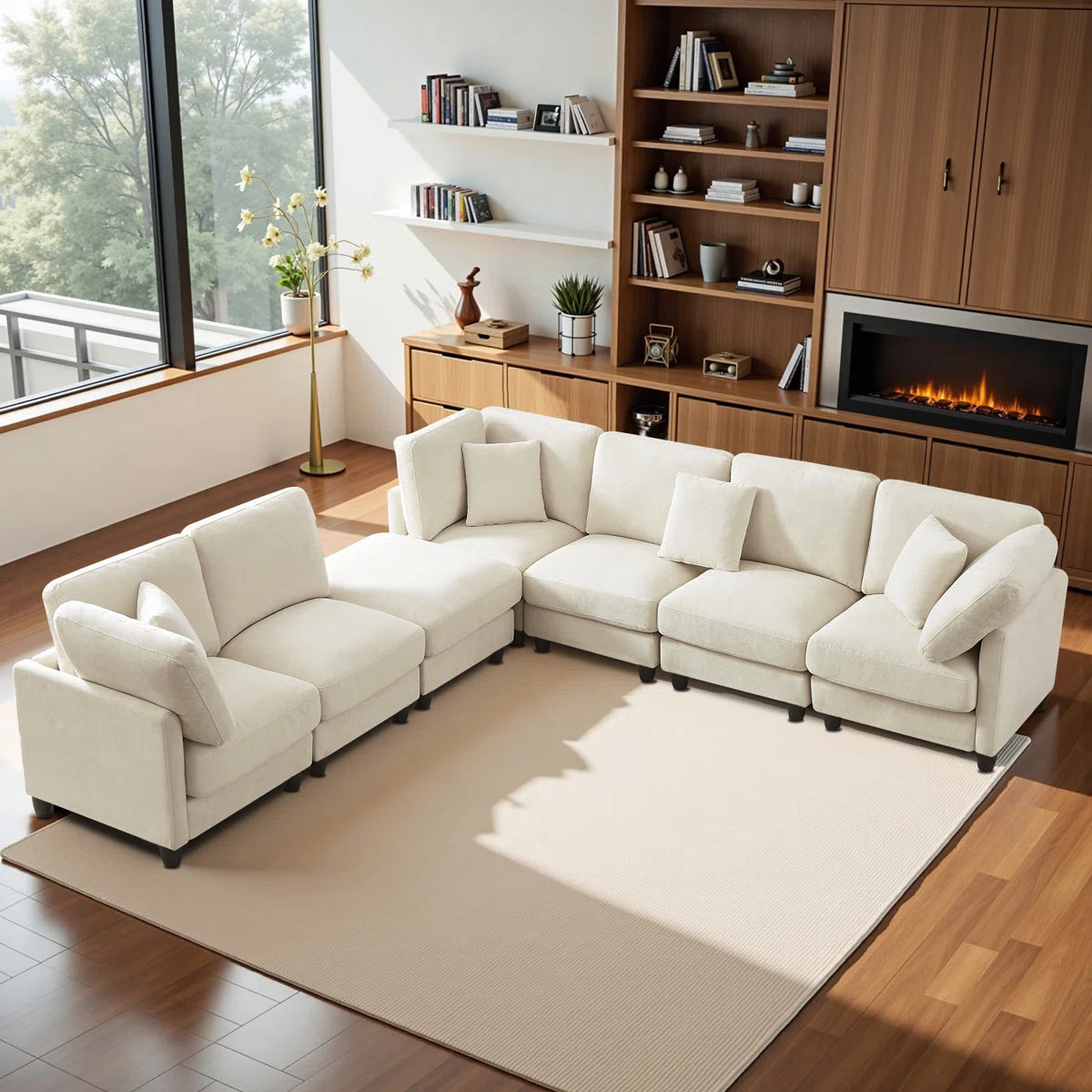 7 Seater Sofa Set: U-Shaped Upholstered Combination Sofa Set