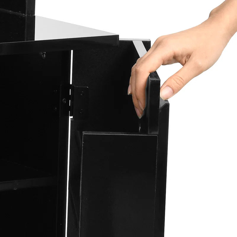 Microwave Stands:70.9'' High Gloss Kitchen Pantry Storage with Microwave Stands