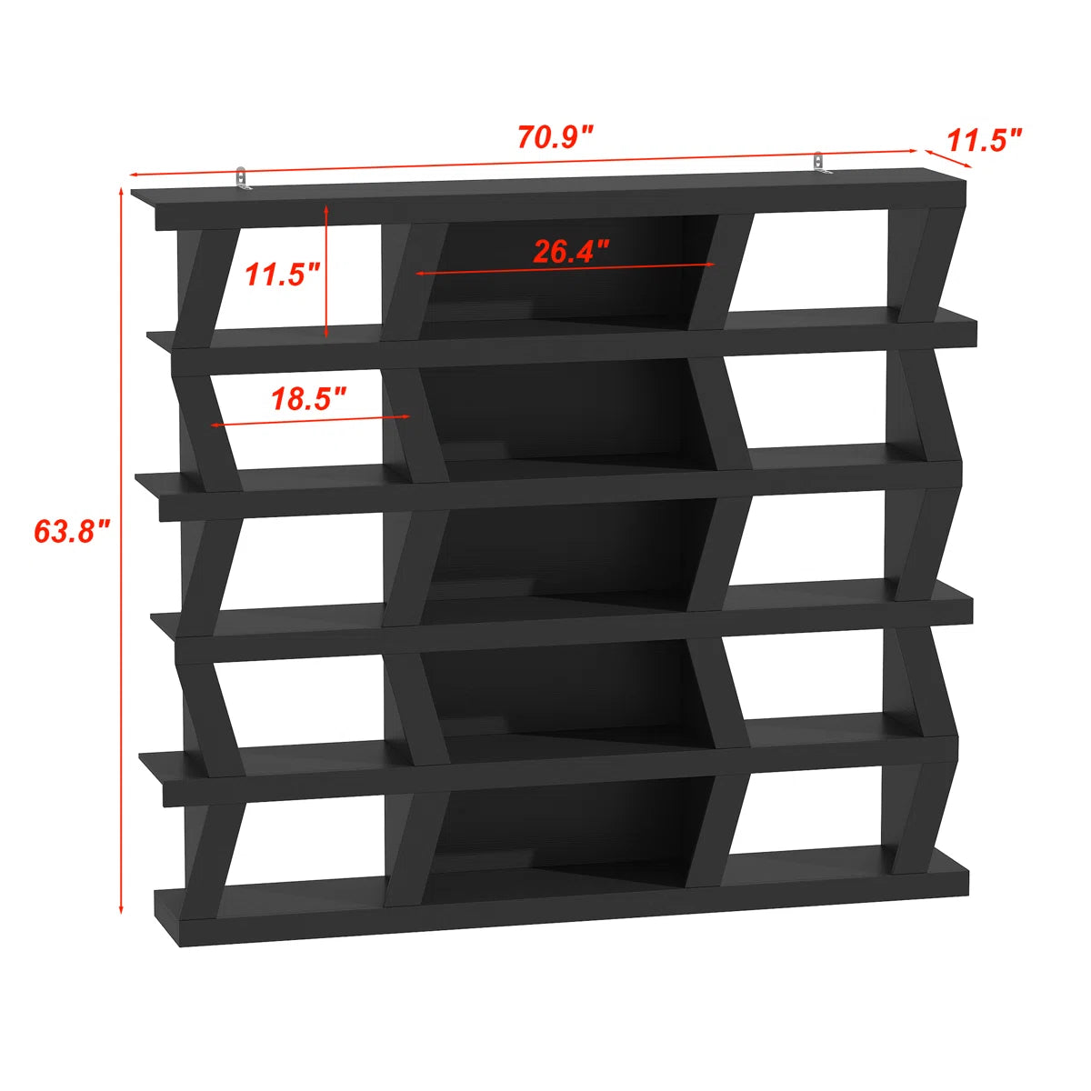 Kitchen Racks: 70.9" W 6-Layer Kitchen Rack Made of Black Wood