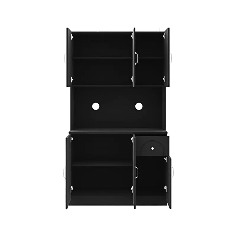 Microwave Stands: 71" Microwave Stand Cabinet with Counter Space & Pantry Storage