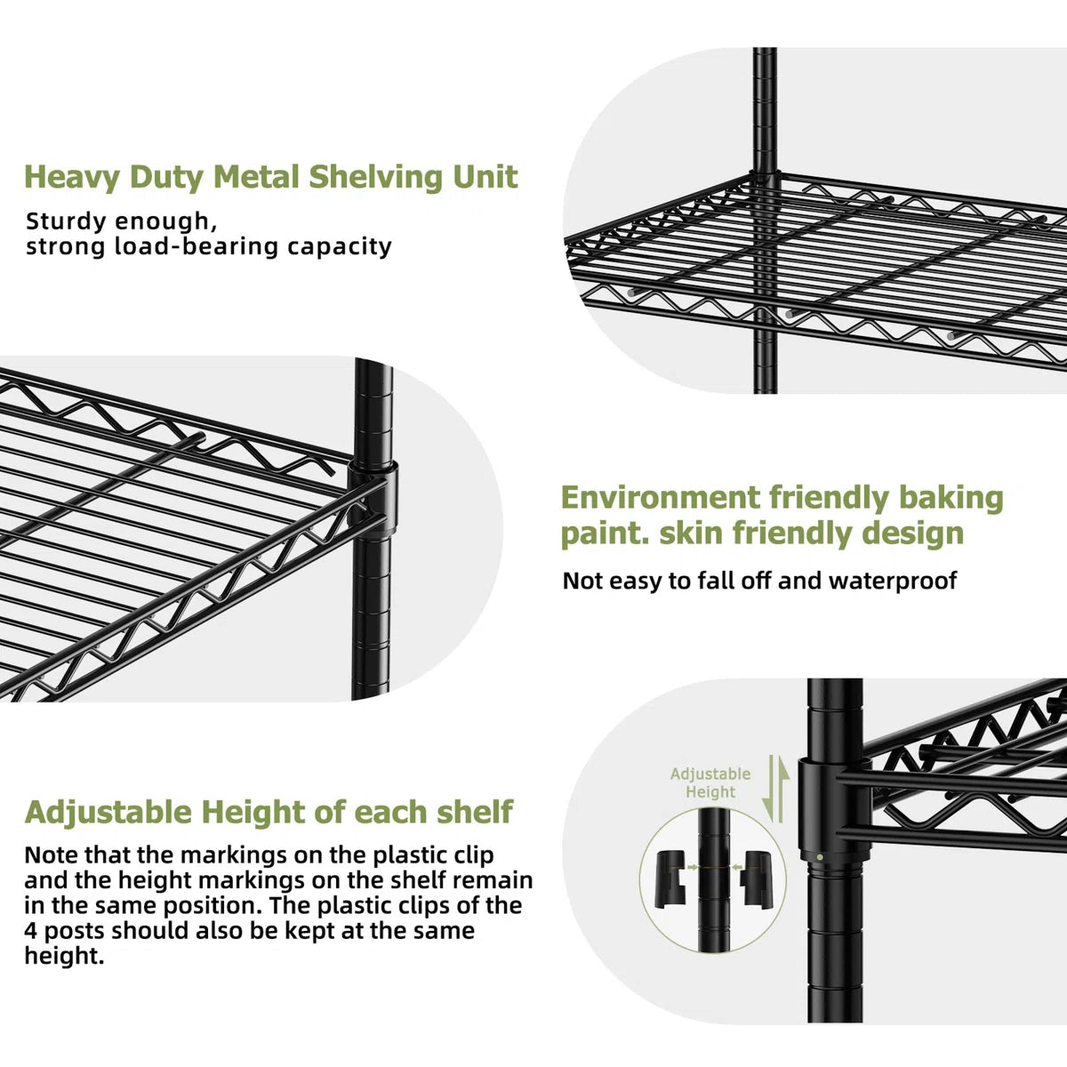 Kitchen Rack: 72'' H 5-Tier Heavy Duty Steel Storage Rack
