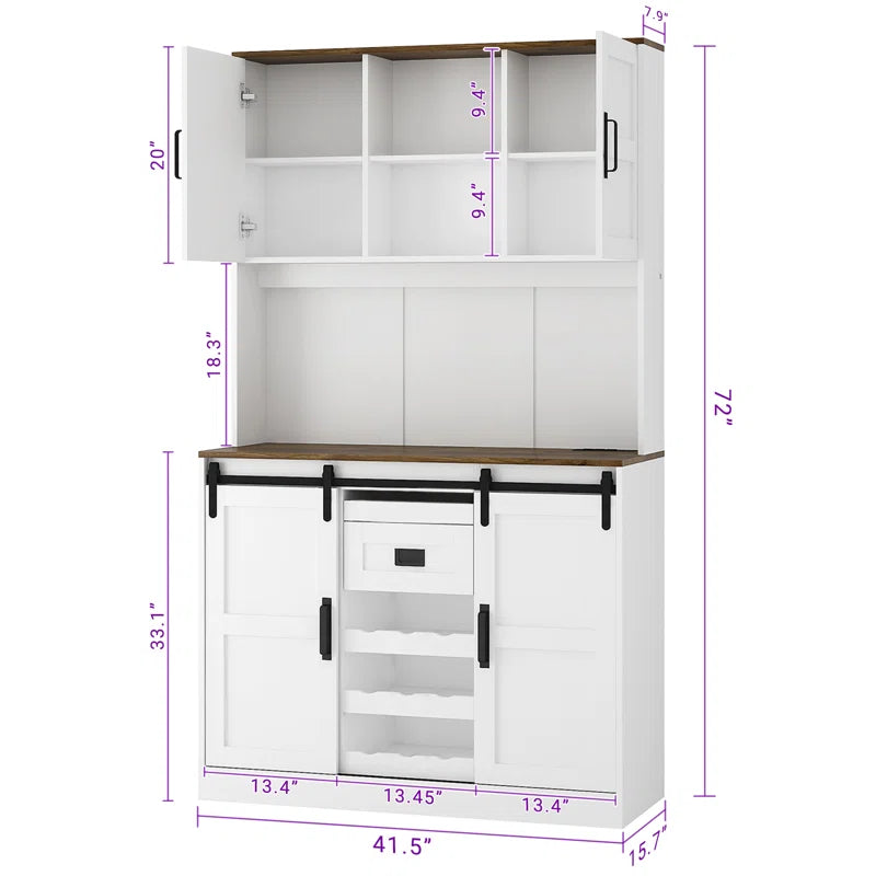 Microwave Stands: 72" Kitchen Pantry with Microwave Hutches