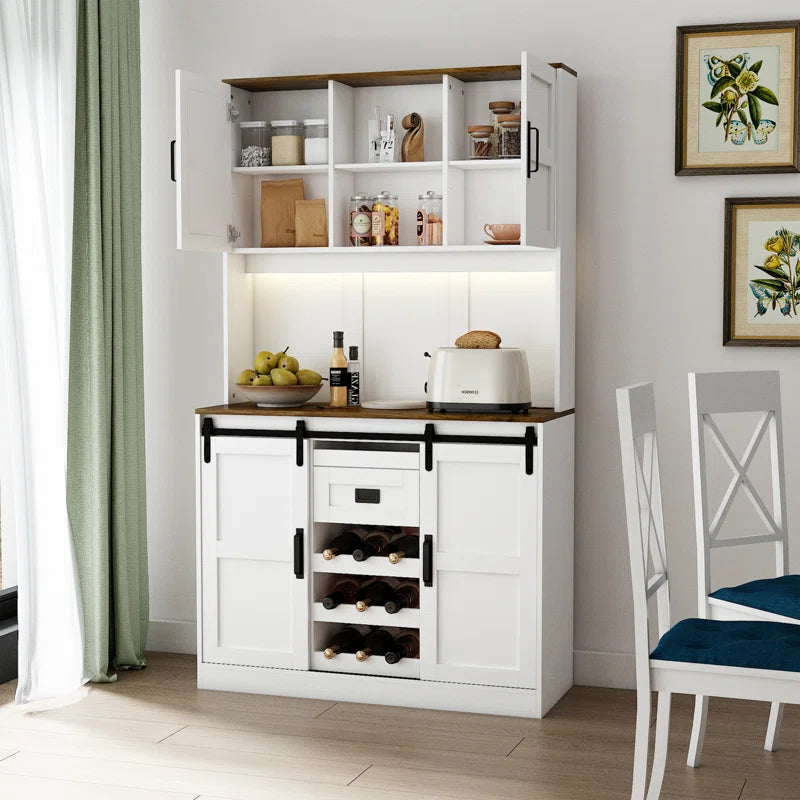 Microwave Stands: 72" Kitchen Pantry with Microwave Hutches