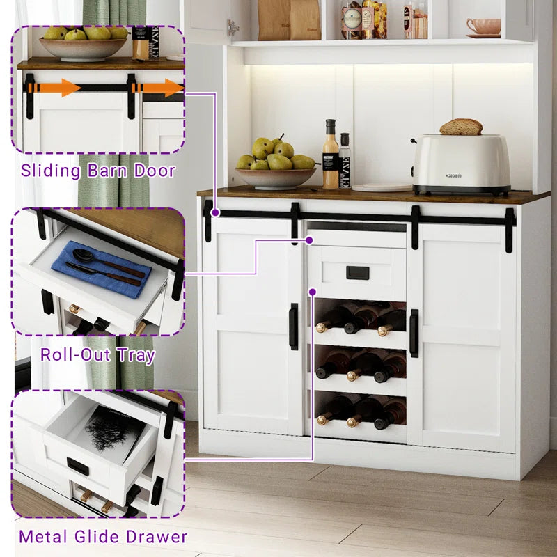 Microwave Stands: 72" Kitchen Pantry with Microwave Hutches