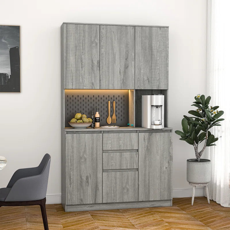 Microwave Stands: 74" Kitchen Pantry with Microwave Stands