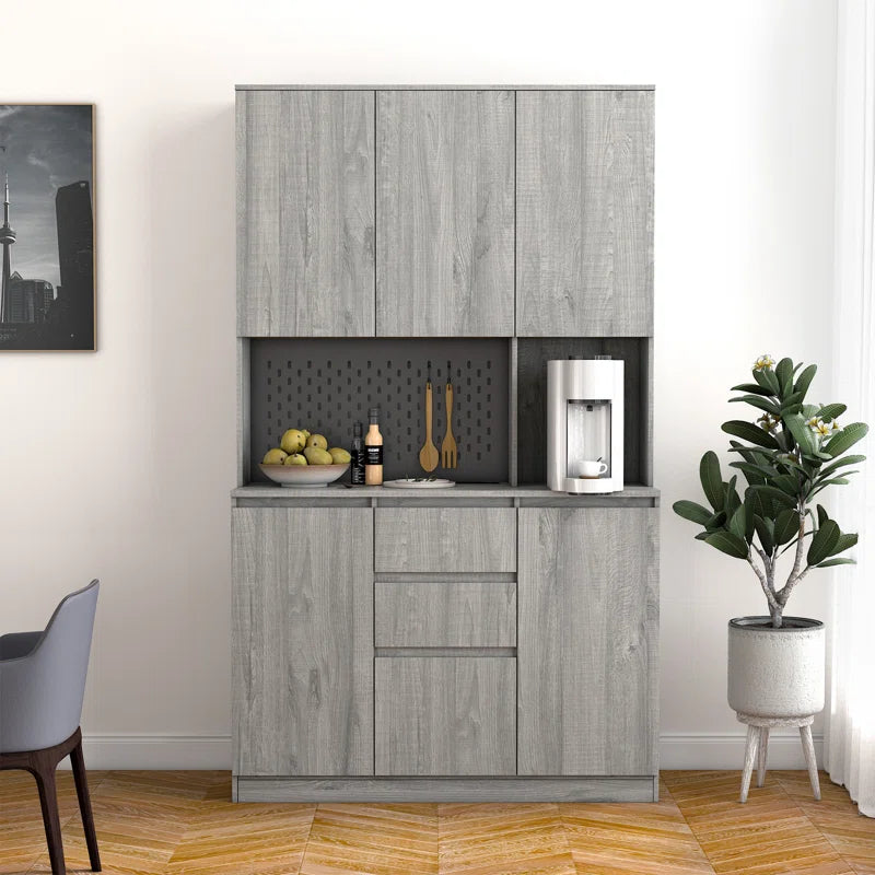 Microwave Stands: 74" Kitchen Pantry with Microwave Stands