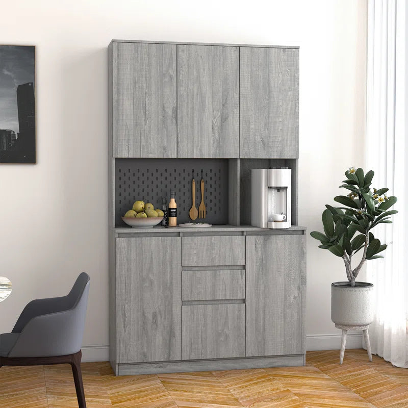 Microwave Stands: 74" Kitchen Pantry with Microwave Stands