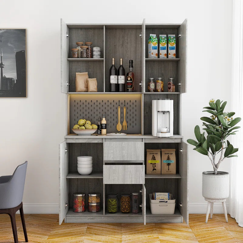 Microwave Stands: 74" Kitchen Pantry with Microwave Stands