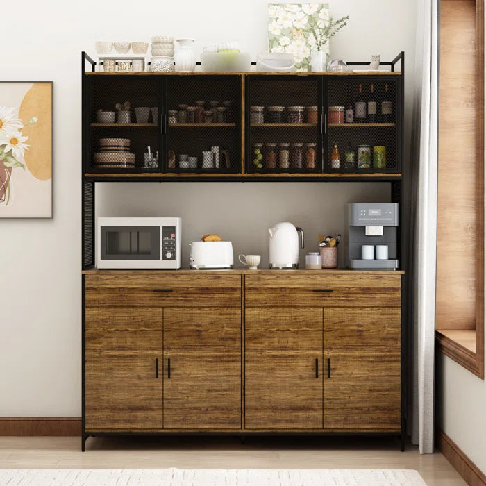 Microwave Stands :"77.4-Inch" Kitchen Storage Cabinet with Microwave Stand