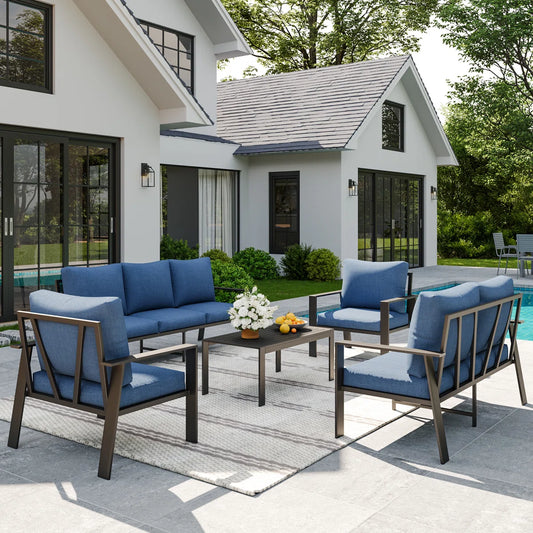 7 Seater Sofa Set: 7-person coffee table and sofa seating group