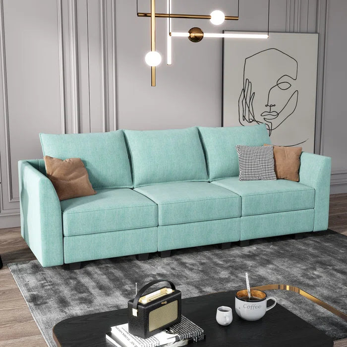 7 Seater Sofa Set: 87.01'' Upholstered Sofa for Stylish Living Room
