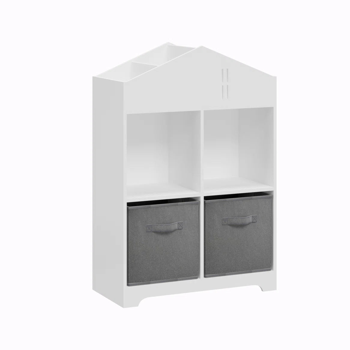 Kids Toy Storage Unit: Multi-Layer Wooden Bookcase with Front-Facing Display