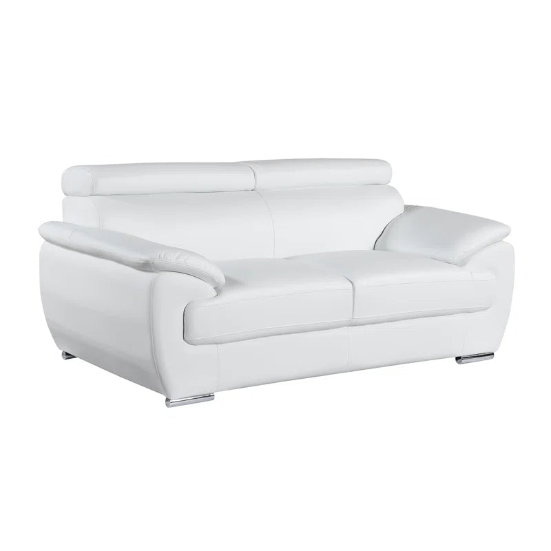 Luxury Sofa Sets: Aieshia 2-Piece Genuine Leather Sofa & Loveseat Set with Adjustable Headrests