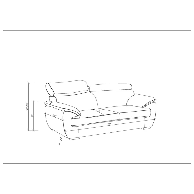 Luxury Sofa Sets: Aieshia 2-Piece Genuine Leather Sofa & Loveseat Set with Adjustable Headrests