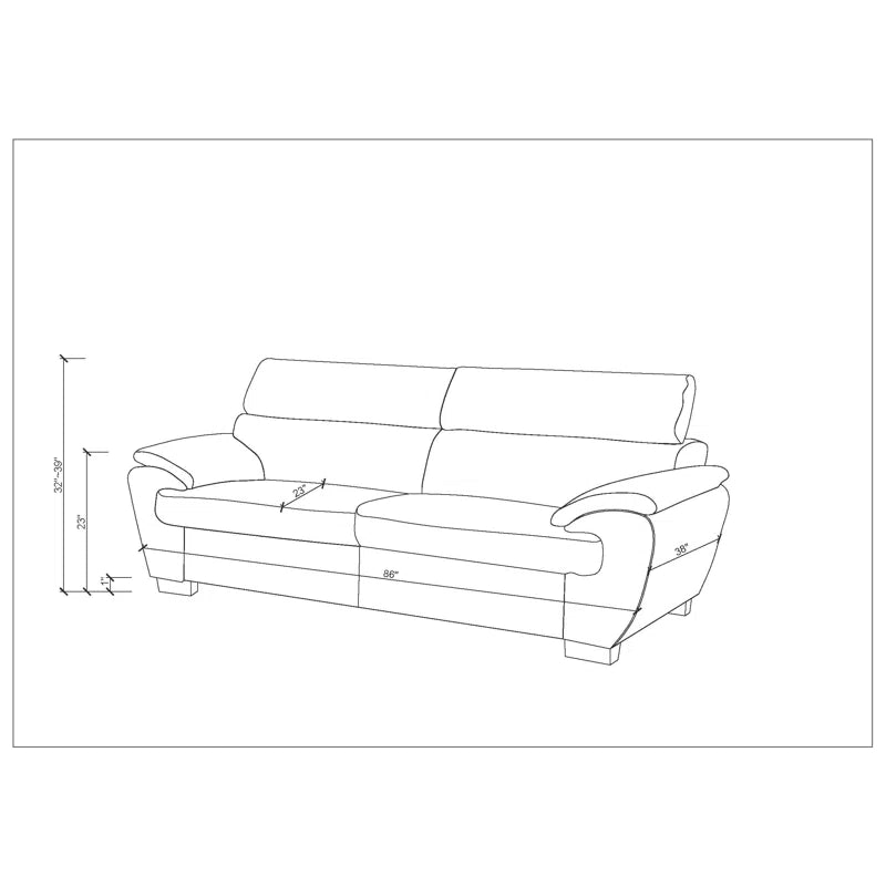 Luxury Sofa Sets: Aieshia 2-Piece Genuine Leather Sofa & Loveseat Set with Adjustable Headrests