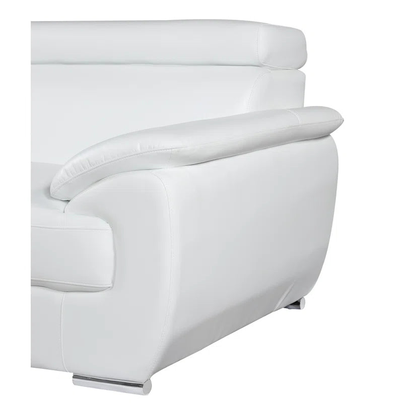 Luxury Sofa Sets: Aieshia 2-Piece Genuine Leather Sofa & Loveseat Set with Adjustable Headrests