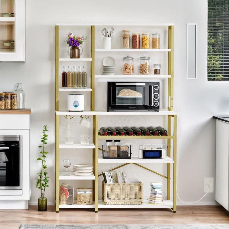 Kitchen Racks: 39.4'' Modern Kitchen Baker's Rack with Shelves and Storage Baskets