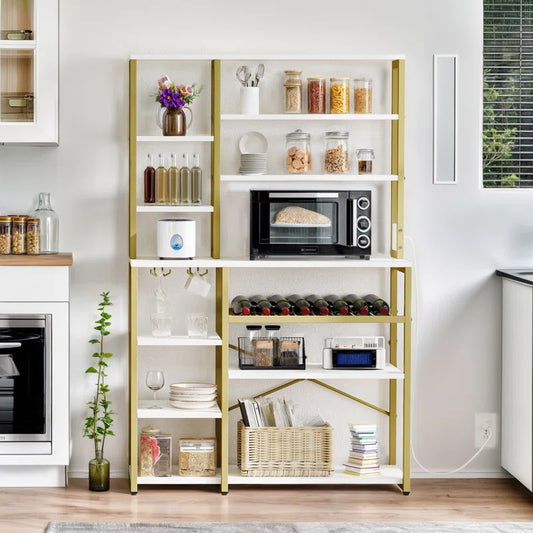 Kitchen Racks: 39.4'' Modern Kitchen Baker's Rack with Shelves and Storage Baskets