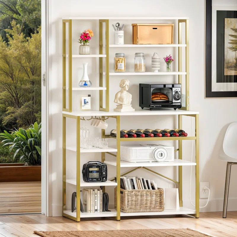 Kitchen Racks: 39.4'' Modern Kitchen Baker's Rack with Shelves and Storage Baskets