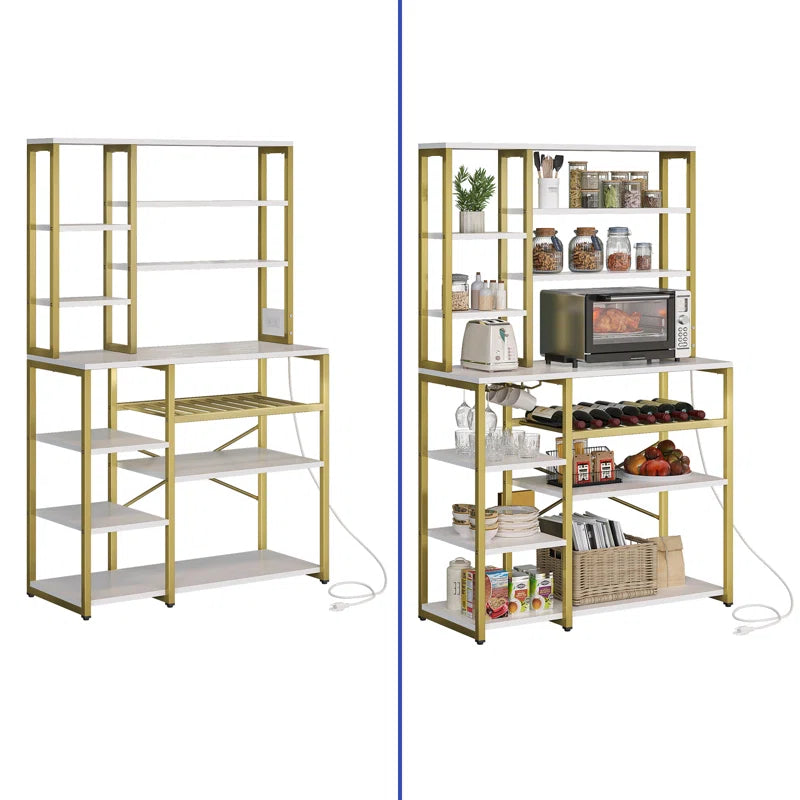 Kitchen Racks: 39.4'' Modern Kitchen Baker's Rack with Shelves and Storage Baskets