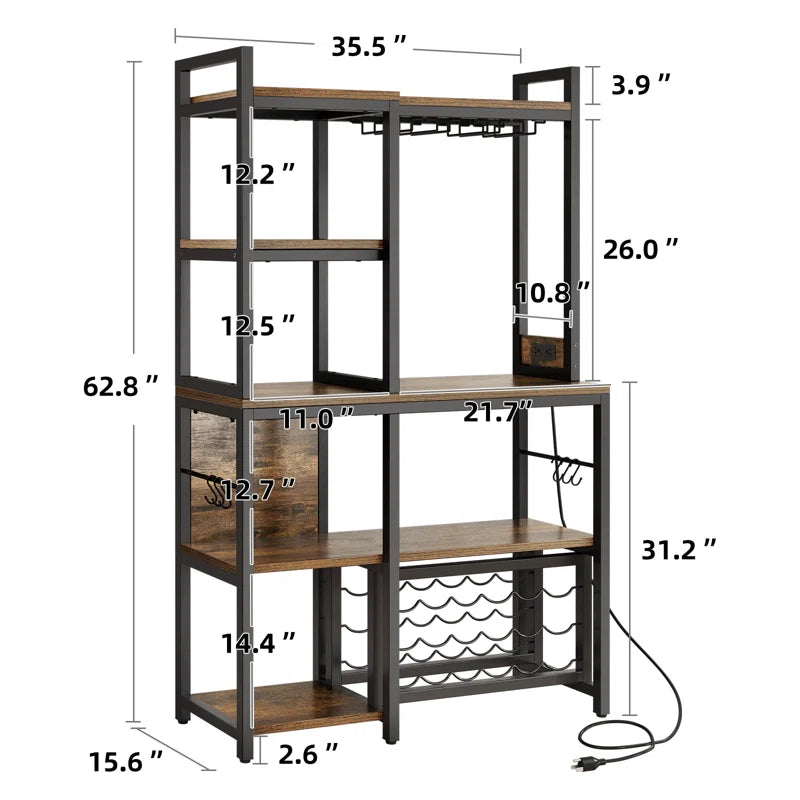 Kitchen Racks: 35.5" Standard Kitchen Baker's Storage Shelf with Microwave Compatibility