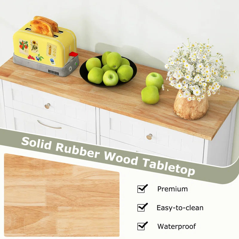 Kitchen Island Table: 39.5''Wide White Tilt-Out Trash Cabinet with Hidden Bin & Drawers