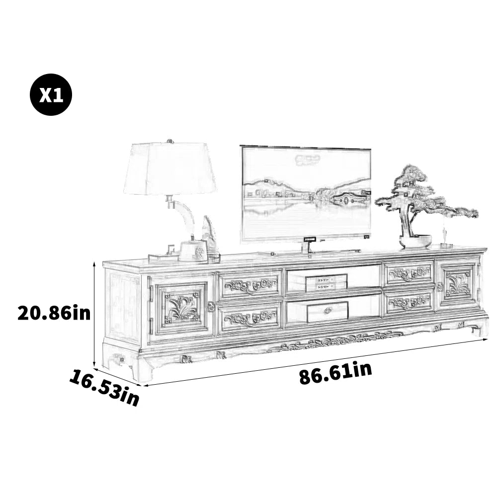 tv panel: Durable All-Wood tv panel with Storage and Timeless Look