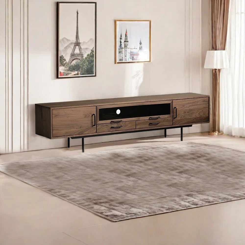 tv panel: American style black walnut tv panel