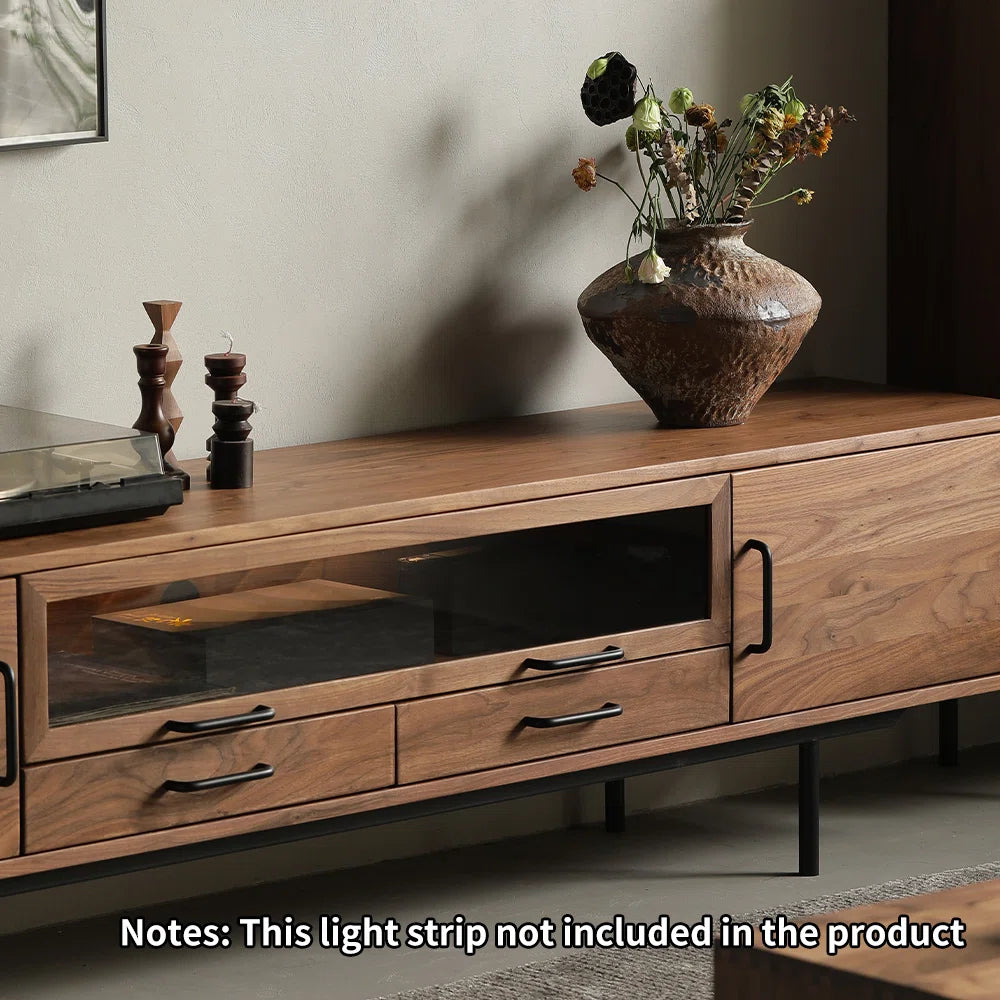 tv panel: American style black walnut tv panel